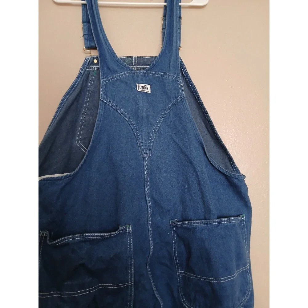 Liberty Overalls 42x32 Bib Denim Carpenter Western Cowboy Work Wear Hammer Loop - Picture 13 of 14